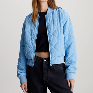 Veste bombardier Streetwear à manches longues pour femmes tissu de toile à séchage rapide remplissage en coton doublure en Nylon Techniques imprimées de couleur unie - Product Image 1
