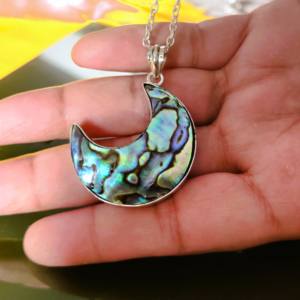 Colgante Clásico de Plata de Ley 925 con Piedra Preciosa de Concha de Abulón, Colgantes y Dijes Finos al por Mayor - Product Image 1