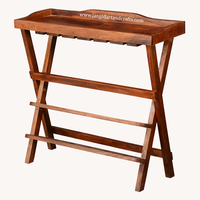 Comptoir de Bar en bois de Mangoi pour la maison, hôtel, présentoir de bouteilles de vin créatif et pliable