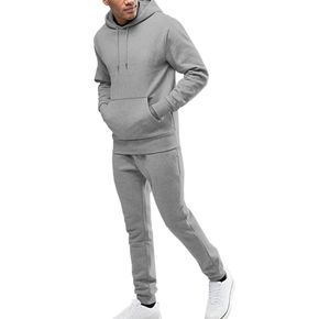 Ensemble de survêtements pour hommes en molleton bouclette coupe classique, 100 % coton, sport, automne, écologique, séchage rapide – Vente chaude - Product Image 3