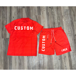 Prince Industry Logo imprimé personnalisé été hommes décontracté 2 pièces ensembles à manches courtes bouton t-shirt et short imprimé survêtements - Product Image 2