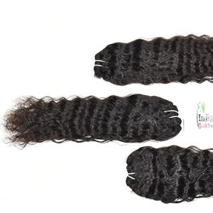 Cabello Humano Indio Virgen Natural de la Mejor Calidad, Sin Procesamiento Químico, Barato, en Paquetes Ondulados, con Cutícula Alineada - Product Image 4