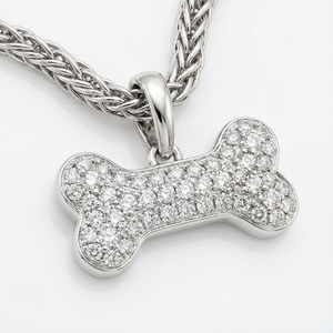 KRISHNAM JEWELS - Collar Unisex de Alta Calidad con Colgante de Hueso de Perro con Diamantes de Imitación, Joyería Hip Hop Personalizada con Circonitas Cúbicas - Product Image 3