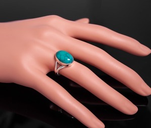 2025 <b>Turquoise</b> <b>Ring</b> 14x10mm Kingman Blue Gemstone 925 Sterling Silver Jewelry Handmade Boho Fine <b>Ring</b> Birthday Gift For Women - Product Image 6