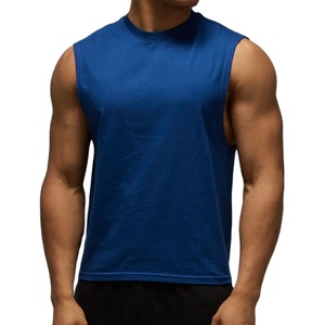 Custom <b>Running</b> Tank Top Regular Fit Men Plus Size Cut Out Sleeveless Solid Color Quick Dry Anti-Shrink Workout Knitted <b>Singlet</b> - Product Image 1