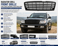 Grille de radiateur, calandre avant, grille de pare-chocs pour Land Cruiser LC100 1998-2006