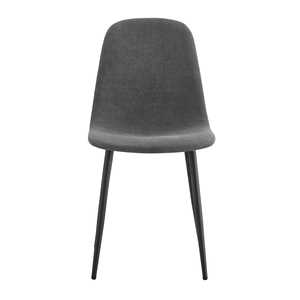 Vintage Industrial Modern Stackable Smooth Fabric <b>Dining</b> <b>Chairs</b> with Metal Legs <b>Grey</b> Upholstery for Restaurant Furniture - Product Image 5