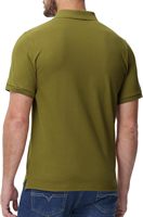 Camisa de Hombre Verde Oliva 100% Algodón con Logotipo en la Espalda, Impresión Digital, Manga Corta, Sólida, Casual, Tejida, Transpirable, Corte Regular