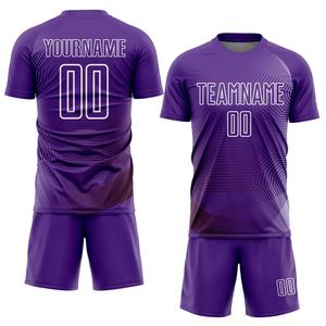 Camiseta y Pantalones Cortos de Fútbol Personalizados en Color Morado, Uniforme de Fútbol Personalizado para Hombre, Perfecto para Equipos de Club y Entrenamiento - Product Image 1