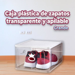 Set di 3 Scatole per Scarpe Trasparenti Impilabili in PP, Organizzatore a Doppio Livello con Design Pieghevole per Armadio - Product Image 4