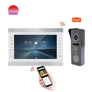 Système d'<span class=keywords><strong>interphone</strong></span> vidéo, sonnette <span class=keywords><strong>avec</strong></span> caméra et moniteur IPS 10 pouces, WiFi, 4 fils, HD 1080P, application Tuya, kit de détection de mouvement - Product Image 1