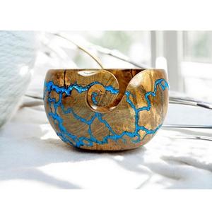 Wooden Yarn Bowl with Lid for Yarn Storage Handmade Decorative From India - Product Image 5