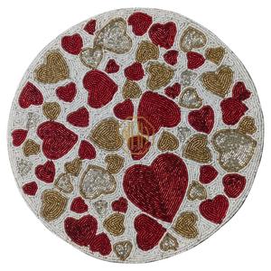 Elegant <b>Beaded</b> <b>Placemats</b> Handmade Round Cotton Table Linen Home Decor Mat Wholesale Bulk From Factory Supplier for Weddings - Product Image 3