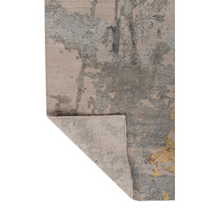 Tapis en laine et soie de bambou noué à la main à motifs abstraits Uvenuti rose et violet -LRB-13028 pour usage domestique - Product Image 5