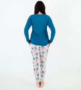 Bellamente diseñador de tela de algodón Floral Pavo Real estampado patrón conjunto Lounge Wear vestido de noche para mujeres pijamas de Bangladesh - Product Image 1