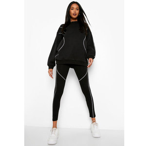 Survêtement en molleton 100 % coton pour femme, personnalisé, respirant, à motif uni brodé, à capuche, longueur intégrale, coupe classique, tenue décontractée - Product Image 1