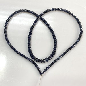 Perles Rondelle à facettes en saphir bleu de qualité supérieure Pierre précieuse naturelle pour la fabrication de bijoux - Product Image 4