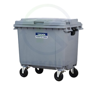 Turkish Manufacturer EcoFriendly Luxury 660 LT Grey Plastic <b>Waste</b> Container Best Hot Sale Outdoor Home Standing <b>Bin</b> - Product Image 1