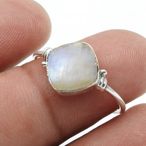 Delicado conjunto de bisel de plata de ley 925, anillo bohemio de piedra lunar arcoíris, regalo para mujer, joyería hecha a mano, precio al por mayor, proveedores - Product Image 4