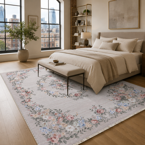 Netline Home Ordered Octagons Warm White Heritage Washable <b>Rug</b> - Product Image 3