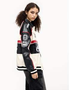 เสื้อแจ็กเก็ตหนังสำหรับนักขี่มอเตอร์ไซค์ขนาดใหญ่เสื้อแจ็กเก็ตมอเตอร์ไซต์แบบสตรีทแวร์ใช้ได้ทั้งชายและหญิง - Product Image 4