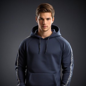 ขายส่งเสื้อฮู้ดจับคู่นูนคุณภาพสูงเสื้อสเวตเตอร์ Unisex ออกแบบเฮฟวี่เวทแบบกําหนดเองพร้อมเทคนิคพัฟบังคลาเทศ - Product Image 5