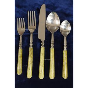 Elegante juego de cubiertos de metal con mango de hueso Antick plateado pulido para el hogar y la boda juegos de cubiertos de mesa - Product Image 5