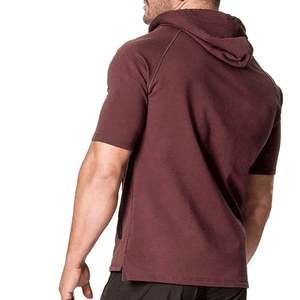 Offre Spéciale personnalisé pas cher demi manches exercice à capuche ajustement serré Gym entraînement musculation conception pour la saison d'hiver en gros - Product Image 2