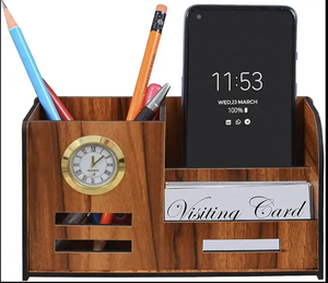 Bambou Bois Bureau Stylo Porte-Crayon Stand Multi Usage Crayon Tasse Pot Organisateur De Bureau Prix De Gros - Product Image 4