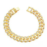 Bracelet en argent 925 plaqué or avec zircon, bijou élégant pour le poignet, orné de pierres soigneusement serties, unisexe, cadeau de fête luxueux