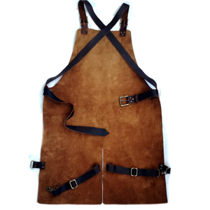 ผ้ากันเปื้อนหนังแยกขาพร้อมสายรัดขาแบบถอดได้ผ้ากันเปื้อนงานทำด้วยมือลายไม้สำหรับช่างตีเหล็กและเวิร์คช็อปช่างฝีมือ - Product Image 3