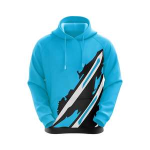 Sweat à capuche imprimé abstrait bleu et noir élégant Pull graphique pour homme Sweat-shirt à capuche Streetwear doux et confortable Sweat-shirt moderne et décontracté - Product Image 1