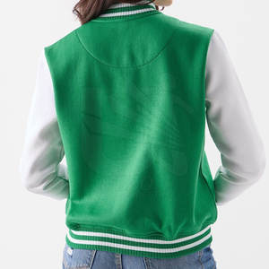 Botón cubierto Mujer Letterman Chaqueta Peso ligero Letterman Chaqueta Ropa de invierno Letterman Chaqueta - Product Image 3