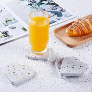 Classic <b>Ceramic</b> Heart Shape <b>Coasters</b> Set of 4-Eco-Friendly Drink <b>Coasters</b> for Tabletop Protection - Product Image 2