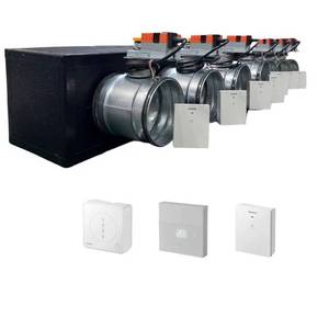 Plenum con conductos y persianas motorizadas Wi-Fi de 7 zonas, unidad de control e interfaz Siemens - Product Image 1