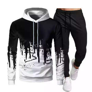 Nuevo Conjunto Deportivo de Dos Piezas para Hombre, Sudadera con Capucha de Manga Larga de Color Sólido, Conjunto de Jogging 3D, Chándal Liso - Product Image 4