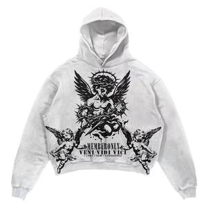 Sudadera con Capucha Estampada de Felpa Gruesa Orgánica 100% Algodón Ecológica de 500 Gramos para Hombre de Invierno - Product Image 4