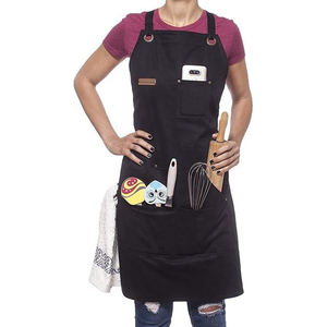 Delantal de trabajo de barbacoa de chef de lona de algodón resistente personalizado, herramienta de cocina impermeable con diseño de bolsillo, estilo informal - Product Image 4