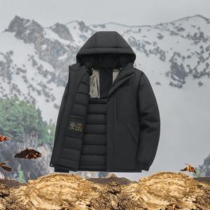 Chaqueta Casual de Invierno para Hombre, Gruesa, Acolchada, Cortavientos, con Cremallera Frontal, Logotipo, Chaqueta Softshell Suave - Product Image 5