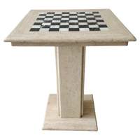 Table d'échecs en pierre de travertin naturel Table de jeu en marbre de luxe fabriquée à la main Fabricant de conception personnalisée