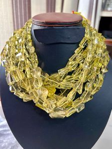 Perles de pépites à facettes en quartz citron perles de quartz citron de haute qualité pour la fabrication de bracelet et collier - Product Image 2