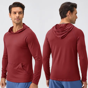 Pull à manches longues actif pour hommes, sweat à capuche léger, sweat-shirts d'entraînement de gymnastique à séchage rapide pour l'hiver numérique, vente en gros - Product Image 3