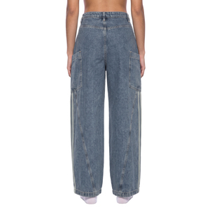 <b>Women's</b> High Waist <b>Baggy</b> Barrel Leg <b>Jeans</b> Vintage Wash Straight Fit with Bow Detail - Product Image 5