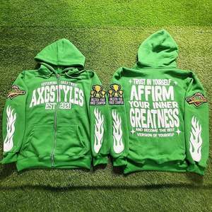 Personnalisable 100% coton hiver pleine fermeture éclair à capuche de haute qualité avec plaine pour bouffée impression Logo solide quantité minimale de commande bas pour votre marque - Product Image 2