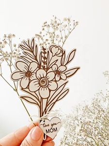 Dernier modèle de pot de fleur debout en bois avec logo personnalisé Cadre photo 2 couleurs imprimé UV Delarchi Fête des mères Cadeau parfait Photos - Product Image 4