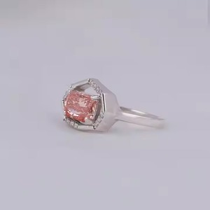 Ensemble de bagues de fiançailles uniques Bague en diamant naturel Radiant Lab de 3 ct avec bracelet d'éternité assorti Ensemble de mariée Mode pour fille - Product Image 5