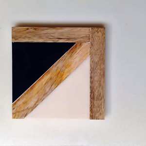 Hot Selling <b>Wooden</b> Marble Resin Customized Coaster Set with Natural & Customized Color Made in India - Product Image 2