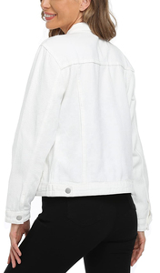 Nouveautés Veste en jean extensible décontractée pour femmes Manteau à manches longues avec jean vieilli Manteau rempli de coton Veste en jean pour femmes - Product Image 2