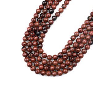 Cuentas de Piedra, Cuentas de Obsidiana Caoba, Hilo de Cuentas de Piedra, Joyería de Piedra, Gema Suave Suelta, Collar Curativo, Cristal Natural, Mayorista - Product Image 5