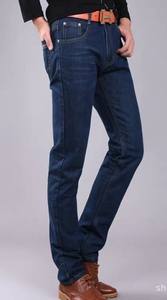 OEM personnalisé printemps et automne nouveau pantalon jean droit pour hommes extensible épais pantalon décontracté tout match pantalon Spot - Product Image 3